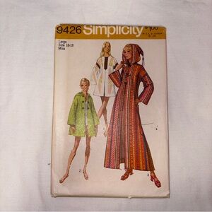 Vintage Simplicity 9426 Caftan in two lengths sizes 16-18